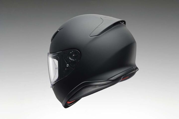 shoei rf 1200 preview, The spoiler hides four exhaust vents which helps make the top of the helmet more aerodynamic