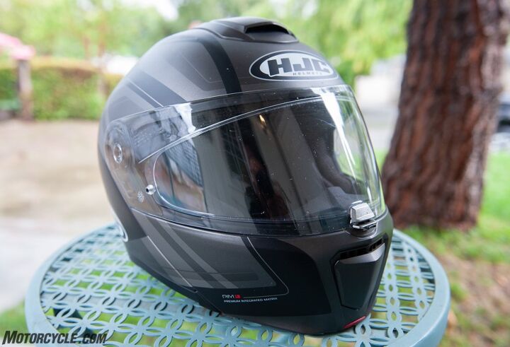mo tested hjc rpha 90 helmet review, With the helmet in the closed position it s hard to tell it s a modular And that s the point