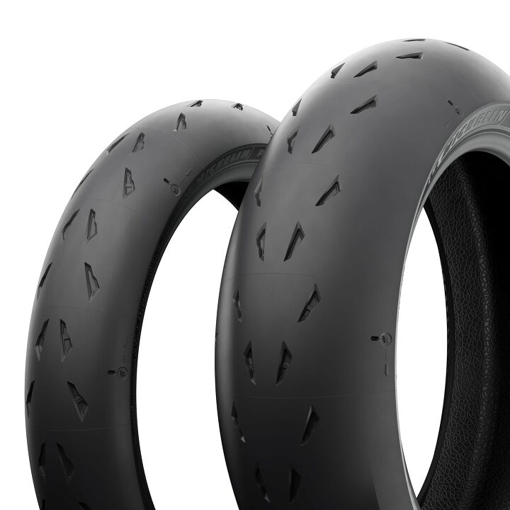The minimal tread and huge sections of uninterrupted rubber along the sides give huge amounts of grip, and makes the Department of Transportation happy.