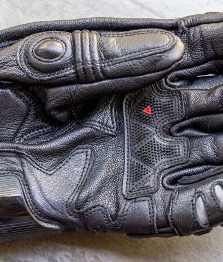 mo tested dainese steel pro in gloves review, The palms are constructed of a single piece of leather with additional armor and protective leather layers on top