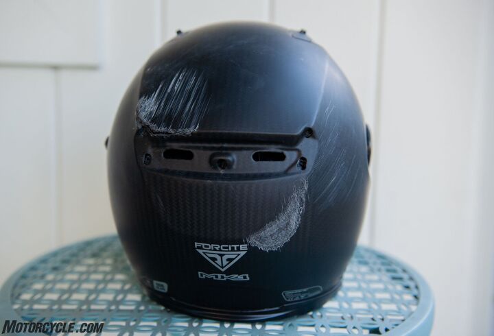 crash tested with video forcite mk1 smart helmet review, This was the main damage to the helmet I smacked the back of my head pretty good but never lost consciousness See the photo gallery below for close up shots of the rest of the damage