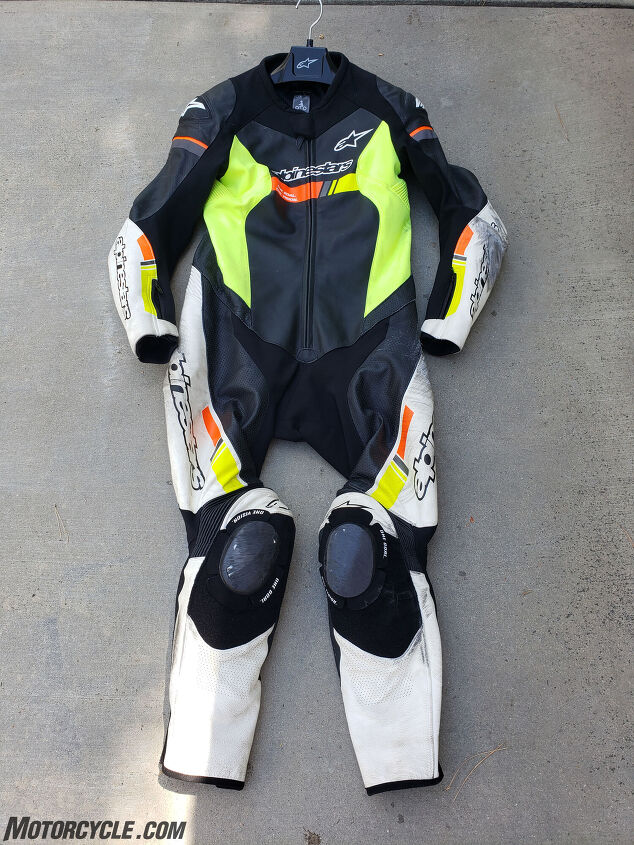 The Alpinestars GP Force Chaser suit doesn’t have some of the bells and whistles that higher-end suits have, but the important elements are all there.