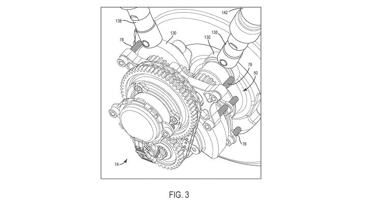 harley davidson files patent for new v twin engine with vvt, The engine balancer unit 74 transfers the rotation of the crankshaft to rotate the two camshafts Each camshaft lifts its own pushrod one for each cylinder A second balancer unit on the other side of the crankshaft activates a second pair of pushrods