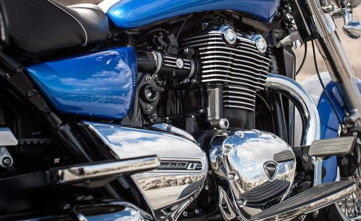 2014 triumph thunderbird commander and thunderbird lt first ride review, The Thunderbird s 1 699cc engine is mechanically unchanged from the Storm s