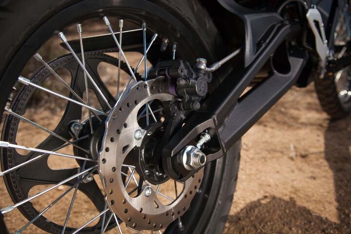 2014 zero fx dirt review video, A larger rear brake along with a new caliper significantly improves stopping power and feel from the back