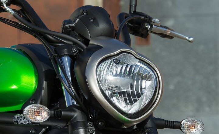 2015 kawasaki vulcan s abs first ride review video, The riding position which sits the pilot down in the cockpit combines with this shapely headlight nacelle to minimize the wind blast all the way up to extremely un cruiserish speeds New riders will like how the breeze won t excessively tire them as they rack up the miles