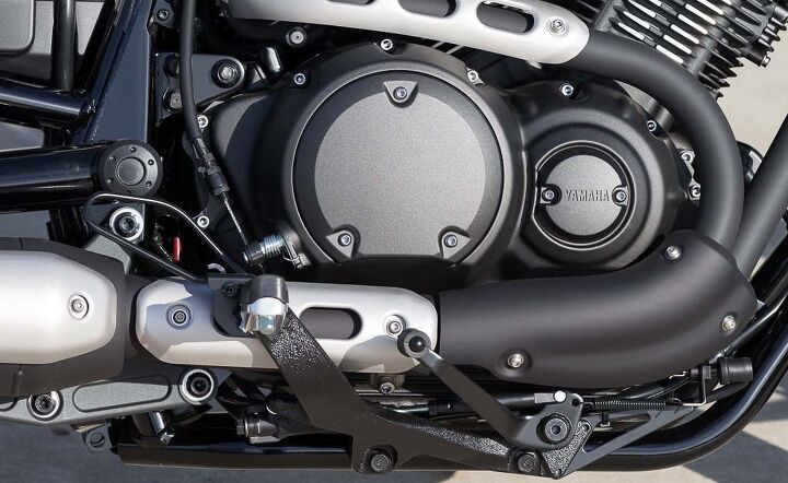2015 star bolt c spec first ride review video, Compared to the standard Bolt the the C Spec s footpegs are located 6 in rearward The pegs are 0 5 in wider thanks to the location of the exhaust alongside the engine cases