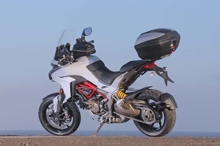 2015 ducati multistrada 1200 and 1200s first ride review video, The Urban Pack would seem to be ideal for inner city schlepping with a 48 liter top box reputedly able to hold not one but two helmets and tank bag with cell phone window wired with USB port 899