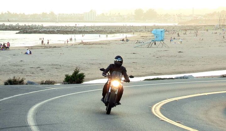 the life electric high tech escape video, Schwebke says the calm tranquility that comes from riding an electric motorcycle reminds him of the peace he finds from being near the ocean