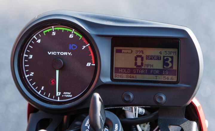 2016 victory empulse tt second ride review video, See that RNG meter in the lower left It s best not to look at that if you re the type that panics easily The trip computer judging the range remaining in the battery fluctuates wildly once you twist the right grip