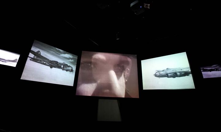 the wings tour 2014 leg three video, The Mission Experience at the Mighty Eighth Air Force Museum uses original footage to simulate a bombing run over Europe