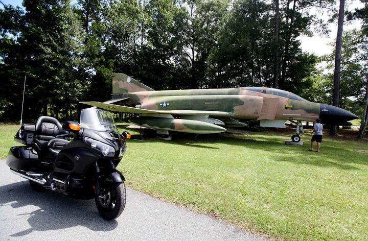 the wings tour 2014 leg three video, The last picture of the Gold Wing with an airplane We promise A Vietnam era F 4C outside the Mighty Eighth Air Force Museum
