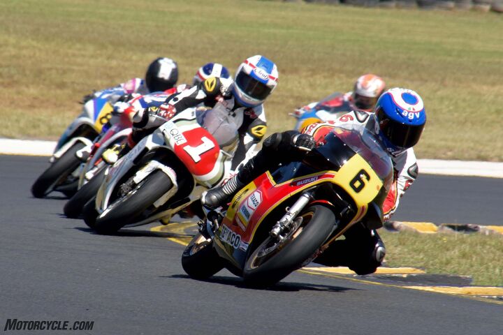 barry sheene festival of speed 2016, Steve Parrish leads Kevin Schwantz Freddie Spencer and Kevin Magee