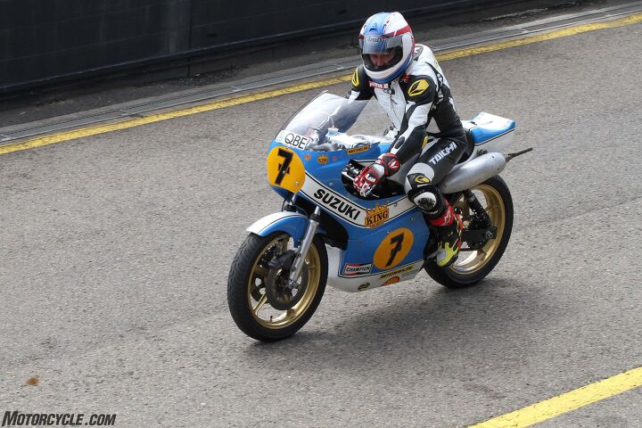 barry sheene festival of speed 2016, Kevin Schwantz trying out the old school 500