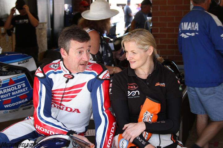 barry sheene festival of speed 2016, Freddie Spencer and Marie Costello talk bikes