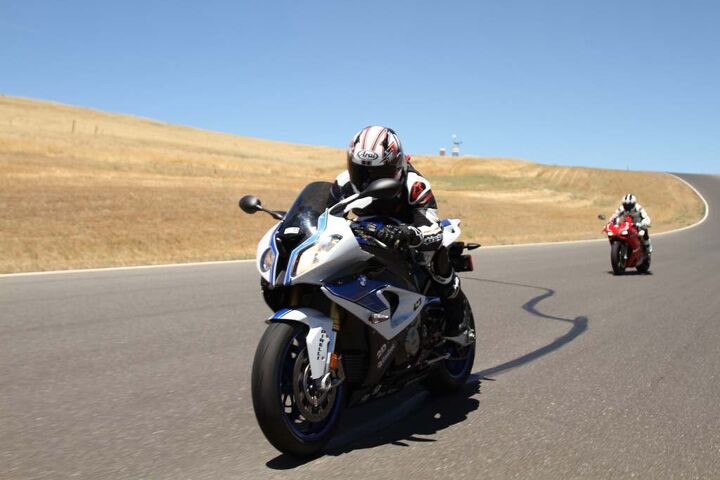2013 exotic superbike shootout track video, The heart and soul of the BMW HP4 is its incredible S1000RR sourced engine It s a rocketship