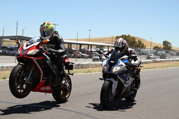 2013 exotic superbike shootout track video, The Aprilia RSV4 might be the least powerful of the trio but by no means is it lacking as Sean demonstrates here
