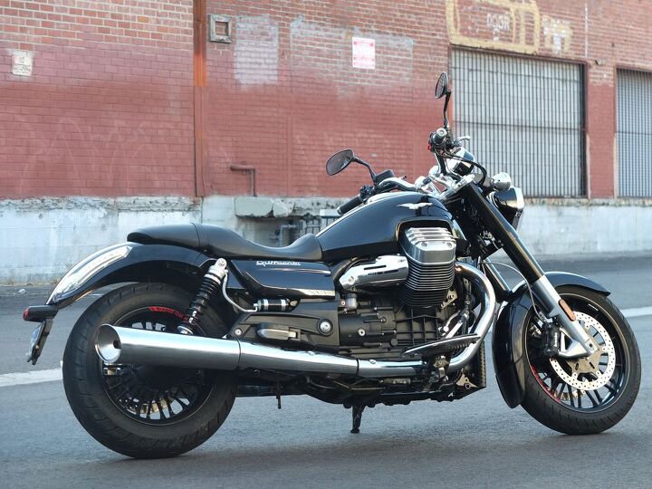 2013 world cruiser shootout video, From Italy we present a brand new contender the Moto Guzzi California 1400 Custom with its unique longitudinal V Twin and high tech rider amenities