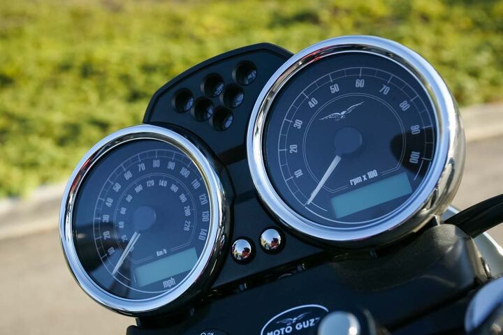 hepcat toocool millennial shootout, Sure the Guzzi s priced highest at 8 490 but you get an LCD clock and an ambient temp gauge