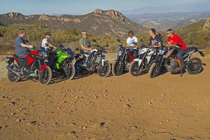 2014 middleweight mash up six way shootout video, six motorcycles Group Photos