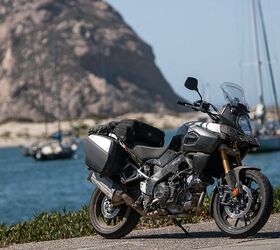 2015 ultimate sports adventure touring shootout, Although the bags could use a few more cubes and the price could drop a few bills the Suzuki V Strom proved to be a competent and easy to ride adventure bike worth a look If your dealer s dealin it could be a real bargain