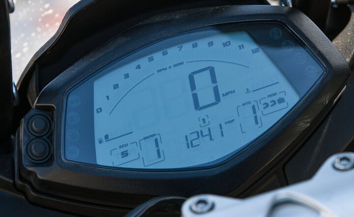 2015 ultimate sports adventure touring shootout, As a matter of fact the Aprilia s dismal score in Instruments Controls is the only thing that kept it from finishing far higher and if you owned the thing you d figure it all out within a decade This bike could be the sleeper bargain of the whole deal really at 15 695