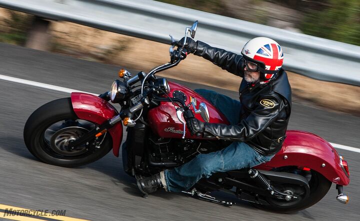 the great american 9k cruise off h d iron 883 vs indian scout sixty, When they get around to building the Sport Scout we hope they won t use the 16 inch fatty tires which give the Sixty a vague feel when on the warpath