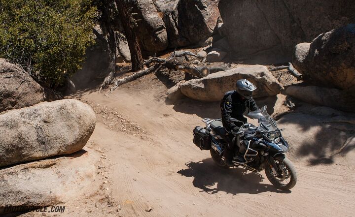 2016 wire wheel adventure shootout, Given the same tires as the Ducati the BMW would probably hang with the more powerful equally heavy but more top heavy Ducati Our GS included the BMW dongle that allows for Enduro Pro mode which made all of us better riders in the dirt