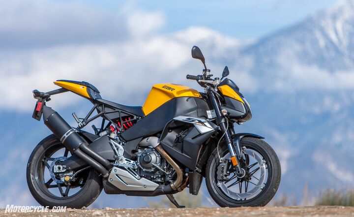 yet another streetfighter shootout, Not sure how many times you ve seen an EBR 1190SX but there s no arguing the bike marches to the beat of its own drum For the uninitiated there s fuel in the frame and one large brake disc affixed to the front rim