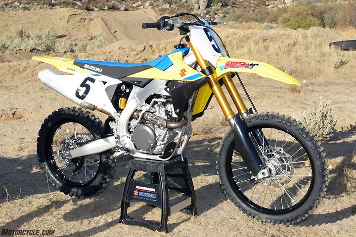 2018 450cc motocross shootout, The 2018 Suzuki RM Z450 receives an all new chassis and suspension and serious motor updates but no electric start