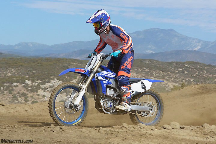 2018 450cc motocross shootout, The latest generation of Yamaha s KYB SSS fork and shock scored the highest in our suspension performance category The Yamaha boingers deliver excellent sensitivity and stand up well to hard landings