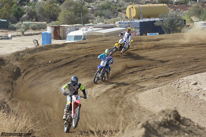 2018 450cc motocross shootout, Our 2018 shootout took place on the fast flowing and sandy Cahuilla Creek MX track in Anza California