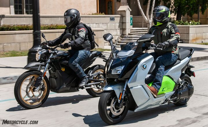 Urban Electric Motorcycles: BMW C Evolution Scooter And Zero DSR