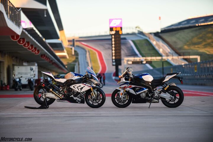 bmw hp4 race first ride review, Brothers from the same mother The rational one is on the right the wild child HP4 Race is on the left