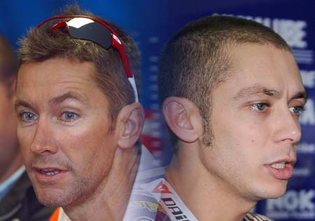 rossi vs bayliss, Troy Bayliss versus Valentino Rossi Now that s a shoot out