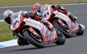 wsbk 2010 phillip island results, Fabrizio and Haga finished on the podium in Race One