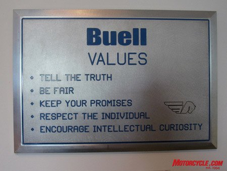 events buell factory tour 88460, This plaque speaks volumes about Buell s style of business Photo by Troy Siahaan