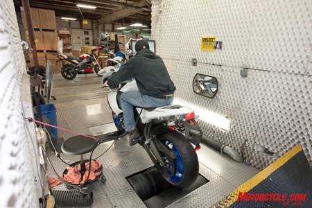 events buell factory tour 88460, Every Buell gets placed on this rolling road for a final systems check
