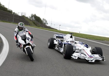 featured motorcycle brands, BMW WSBK racer Troy Corser and F1 driver Nick Heidfeld got to ride each other s machines at the Nurburgring