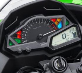 manufacturer kawasaki 2013 kawasaki ninja 300 preview 91424, The instrument cluster on the Ninja 300 gets a new look as the analog tachometer dominates A digital speedometer sits low and is accompanied by a handy fuel level indicator