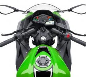 manufacturer kawasaki 2013 kawasaki ninja 300 preview 91424, The view from the saddle is of a relatively narrow motorcycle Ergos are comfortable and canted slightly forward