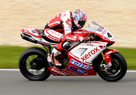 wsbk 2010 nurburgring results, Noriyuki Haga won the second race and was competitive in the first in the first round after Ducati announced it would shut down its factory WSBK team after this season