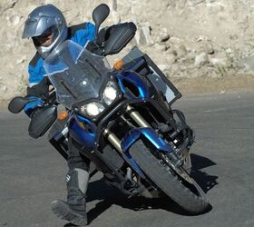 2012 yamaha super tenere review motorcycle com, At 540 pounds without fuel the Super T n r isn t a small bike But that doesn t mean it can t be ridden like a supermoto