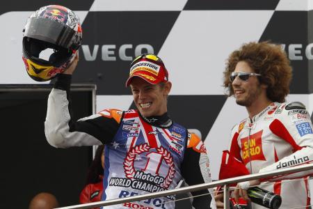 2011 motogp phillip island results, Marco Simoncelli finished a career best second place to join Casey Stoner on the podium