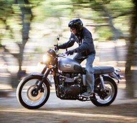 2012 triumph scrambler review motorcycle com, The Scrambler emulates the desert sleds of the 1960s but you ll want to keep your off road adventures fairly mild