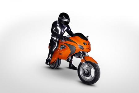 bpg uno iii transforming scooter unveiled, The Uno III s front wheel extends forward for higher speed travel