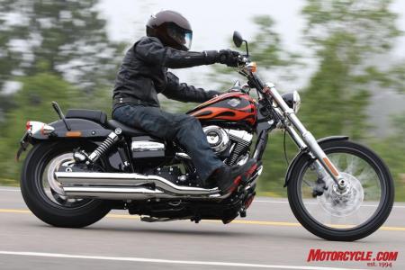 2010 harley davidson dyna wide glide review motorcycle com, Black and chrome and flames are a powerful cruiser combination