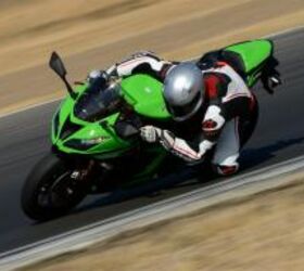 2013 kawasaki ninja zx 6r review motorcycle com, Direction changes especially at high speed require a little effort but stability leaned over is top notch