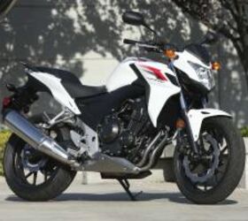 2013 honda cb500f and cbr500r review first ride motorcycle com, Despite full size bike dimensions including 160 rear tires the CB500F weighs just 420 pounds Note the family resemblance to the CB1000R