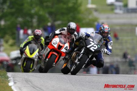 mo goes ama roadracing part 2, Dunlop s rain tires can evacuate buckets of water in wet conditions but they offered unsure feedback on a drying track